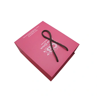 Wholesale Pink Custom Size Paper Bags with Ribbon and Rope Handles